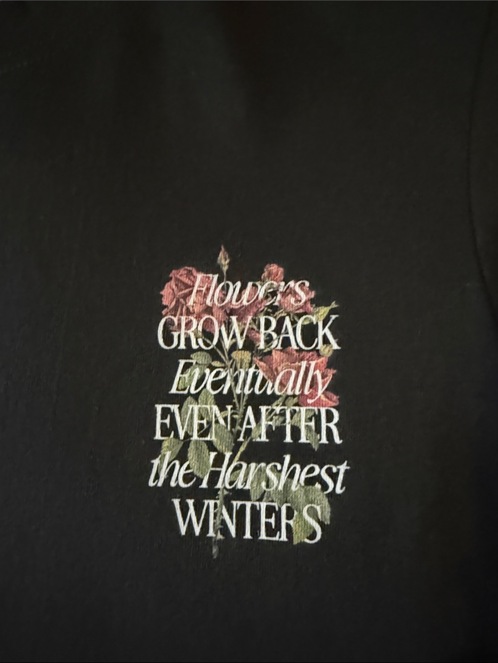 GROWTH EVENTUALLY BLACK TEE NWOT - Picture 5 of 14